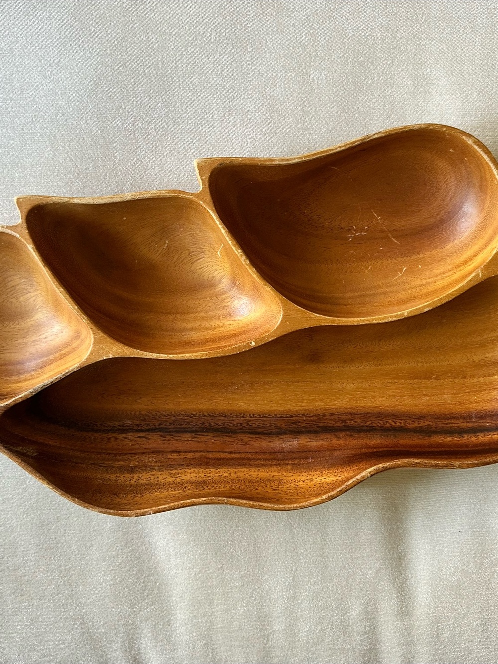 Leaf Monkey Pod Wood Serving Tray